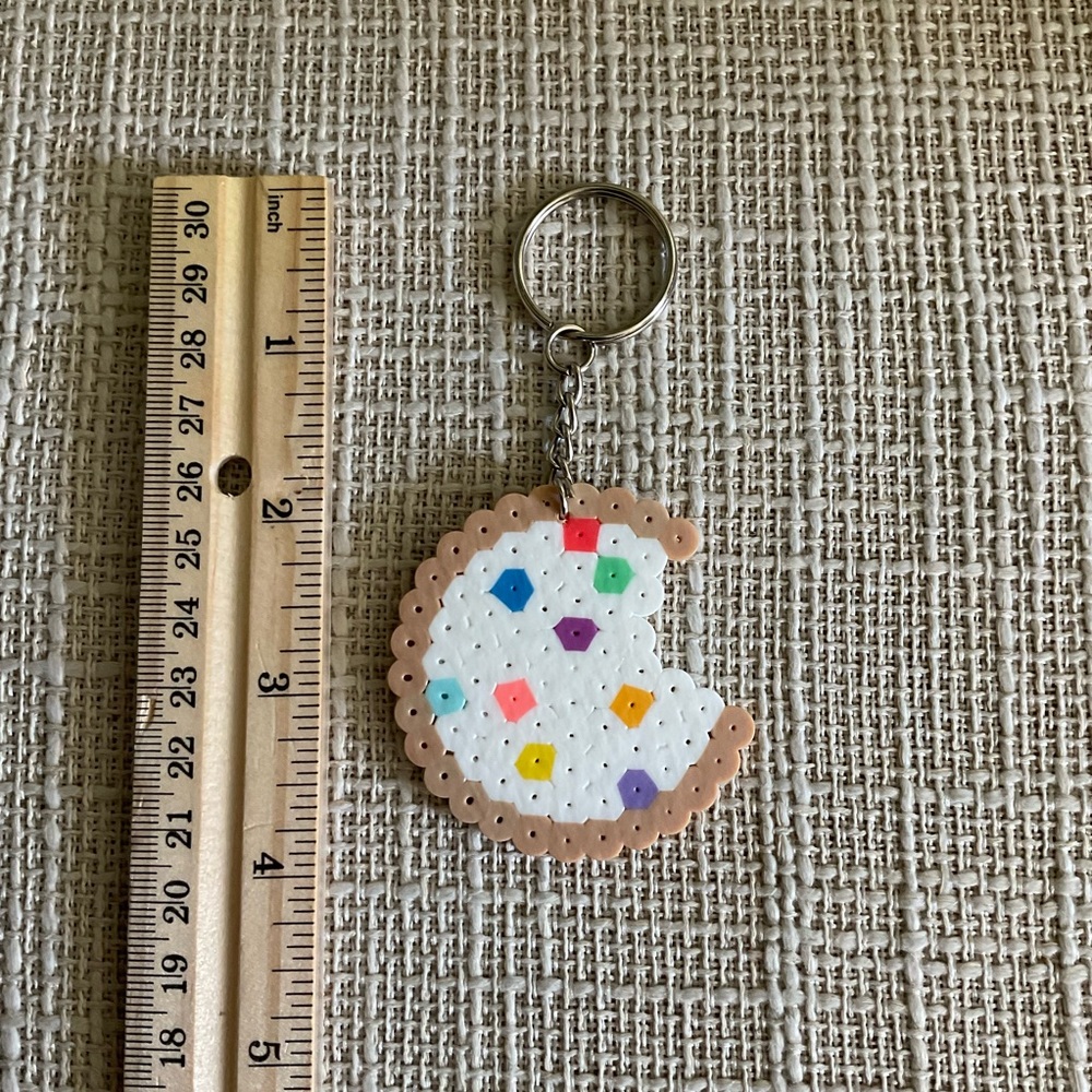 Handmade Cookie Perler Bead Keychains - Picture 9 of 11